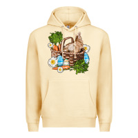 Pina Colada easter bunny in basket wıth carrot and eggs Premium Hoodie - AdoDesignShop