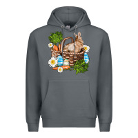 Rock easter bunny in basket wıth carrot and eggs Premium Hoodie - AdoDesignShop