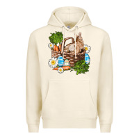 Tofu easter bunny in basket wıth carrot and eggs Premium Hoodie - AdoDesignShop