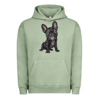 Pigment Oil Green french bulldog Urban Hoodie - BarkalooDesign