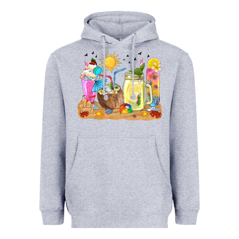 Summer Drinks Coffee Cups Heavyweight Hoodie by texasbilliewilder | Teevron