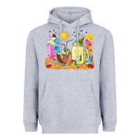 Heather Grey summer drinks coffee cups Heavyweight Hoodie - texasbilliewilder