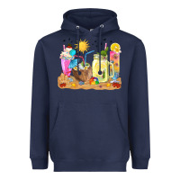 Navy summer drinks coffee cups Heavyweight Hoodie - texasbilliewilder