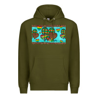 Army Green western hearts autism cup Premium Hoodie - Artiststas