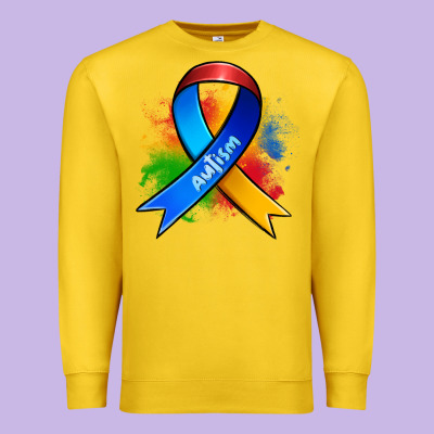 Autism Ribbon Premium Sweatshirt Designed By Zillion Design Studio