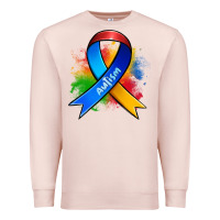 Pale Pink autism ribbon Premium Sweatshirt - Zillion Design Studio