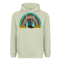 Matcha western cowboy boots sunflowers rainbow Heavyweight Hoodie - RanaPortraitStore