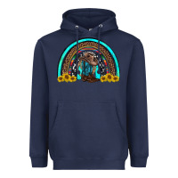 Navy western cowboy boots sunflowers rainbow Heavyweight Hoodie - RanaPortraitStore