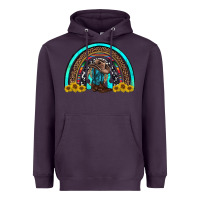 Plum western cowboy boots sunflowers rainbow Heavyweight Hoodie - RanaPortraitStore