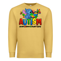 Antique Gold autism stitch accept love understand Premium Sweatshirt - Zillion Design Studio