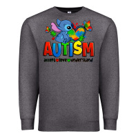 Charcoal Heather autism stitch accept love understand Premium Sweatshirt - Zillion Design Studio