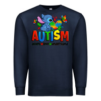 Navy autism stitch accept love understand Premium Sweatshirt - Zillion Design Studio