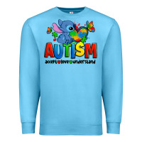 Ocean Blue autism stitch accept love understand Premium Sweatshirt - Zillion Design Studio