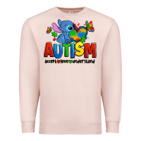 Pale Pink autism stitch accept love understand Premium Sweatshirt - Zillion Design Studio
