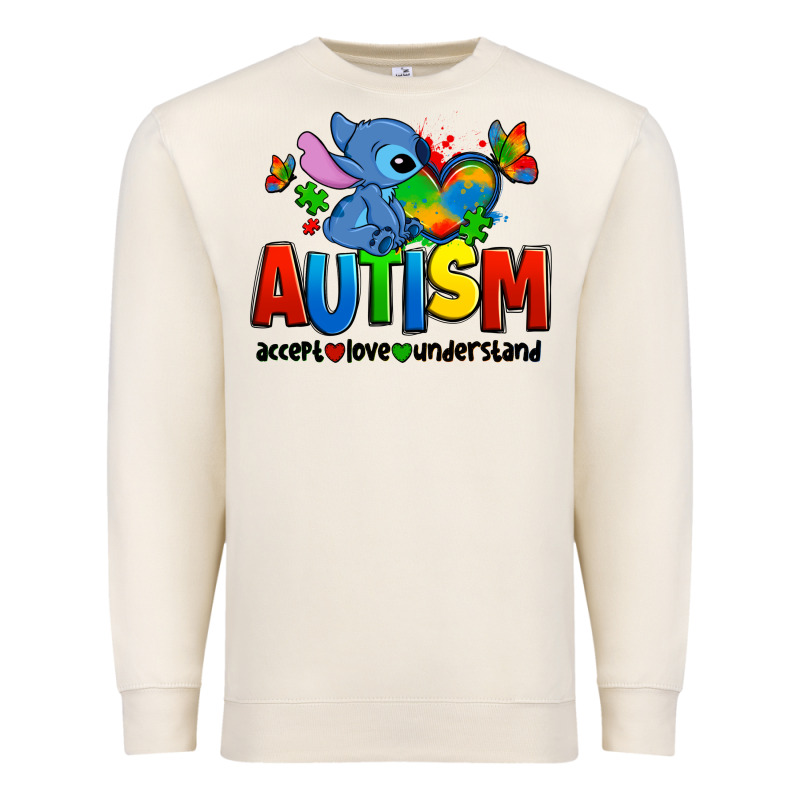 Autism Stitch Accept Love Understand Premium Sweatshirt by Zillion Design Studio | Teevron