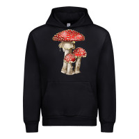 Black Autumn Mushroom Illustrations Urban Hoodie - LillyAllenDesigns