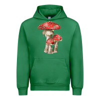Emerald Autumn Mushroom Illustrations Urban Hoodie - LillyAllenDesigns