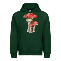 Forest Green Autumn Mushroom Illustrations Urban Hoodie - LillyAllenDesigns