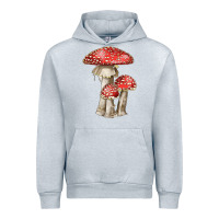 Heather Grey Autumn Mushroom Illustrations Urban Hoodie - LillyAllenDesigns
