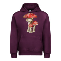 Mauve Wine Autumn Mushroom Illustrations Urban Hoodie - LillyAllenDesigns