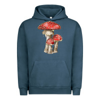 Pigment Midnight Navy Autumn Mushroom Illustrations Urban Hoodie - LillyAllenDesigns