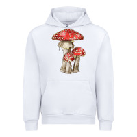 White Autumn Mushroom Illustrations Urban Hoodie - LillyAllenDesigns