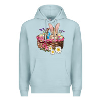 Blue Mist easter bunny and basket Premium Hoodie - AdoDesignShop