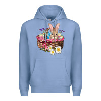 Colony Blue easter bunny and basket Premium Hoodie - AdoDesignShop
