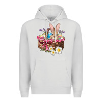 Dove Grey easter bunny and basket Premium Hoodie - AdoDesignShop