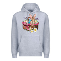 Heather Grey easter bunny and basket Premium Hoodie - AdoDesignShop