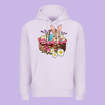 Easter Bunny And Basket Premium Hoodie Designed By Adodesignshop