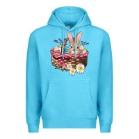 Ocean Blue easter bunny and basket Premium Hoodie - AdoDesignShop