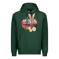 Sports Green easter bunny and basket Premium Hoodie - AdoDesignShop