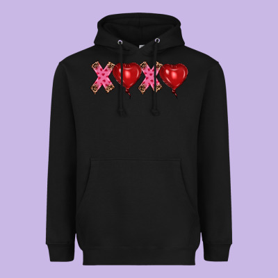 Valentine's Day Xoxo Heart Balloon Heavyweight Hoodie Designed By Ranaportraitstore