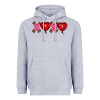 Heather Grey valentine's day xoxo heart balloon Heavyweight Hoodie - RanaPortraitStore