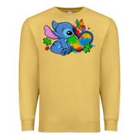 Antique Gold autism stitch heart Premium Sweatshirt - Zillion Design Studio