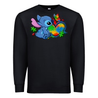 Black autism stitch heart Premium Sweatshirt - Zillion Design Studio