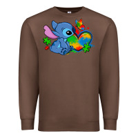 Chestnut autism stitch heart Premium Sweatshirt - Zillion Design Studio