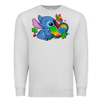 Dove Grey autism stitch heart Premium Sweatshirt - Zillion Design Studio