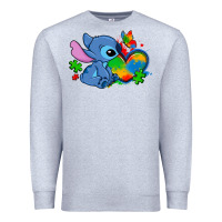 Heather Grey autism stitch heart Premium Sweatshirt - Zillion Design Studio