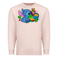Pale Pink autism stitch heart Premium Sweatshirt - Zillion Design Studio