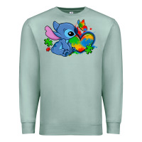 Seafoam autism stitch heart Premium Sweatshirt - Zillion Design Studio