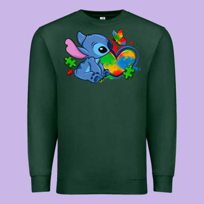 Autism Stitch Heart Premium Sweatshirt Designed By Zillion Design Studio