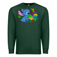 Sports Green autism stitch heart Premium Sweatshirt - Zillion Design Studio