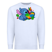 White autism stitch heart Premium Sweatshirt - Zillion Design Studio
