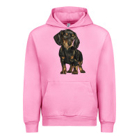 Fuchsia Pink dachshund Urban Hoodie - BarkalooDesign