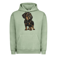 Pigment Oil Green dachshund Urban Hoodie - BarkalooDesign