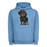 Pigment Pebble Blue dachshund Urban Hoodie - BarkalooDesign