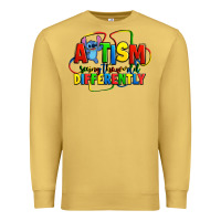 Antique Gold autism stitch seeing the world differently Premium Sweatshirt - Zillion Design Studio