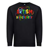 Black autism stitch seeing the world differently Premium Sweatshirt - Zillion Design Studio